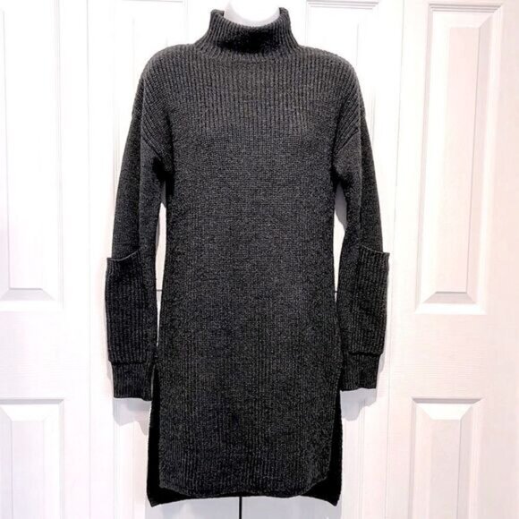 Ellen Tracy Grey Mock Neck Long Sleeve Sweater Tunic Size S - Picture 1 of 12
